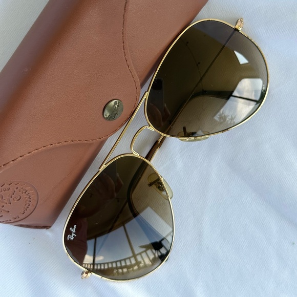 Brown gradient Rayban aviators used, details shown in pictures - Picture 1 of 7